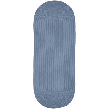 Wool Solids Area Rug - Runner - S103 Blue Bonnet